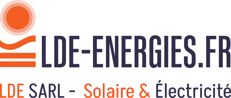 Logo with orange circle and "LDE" text.